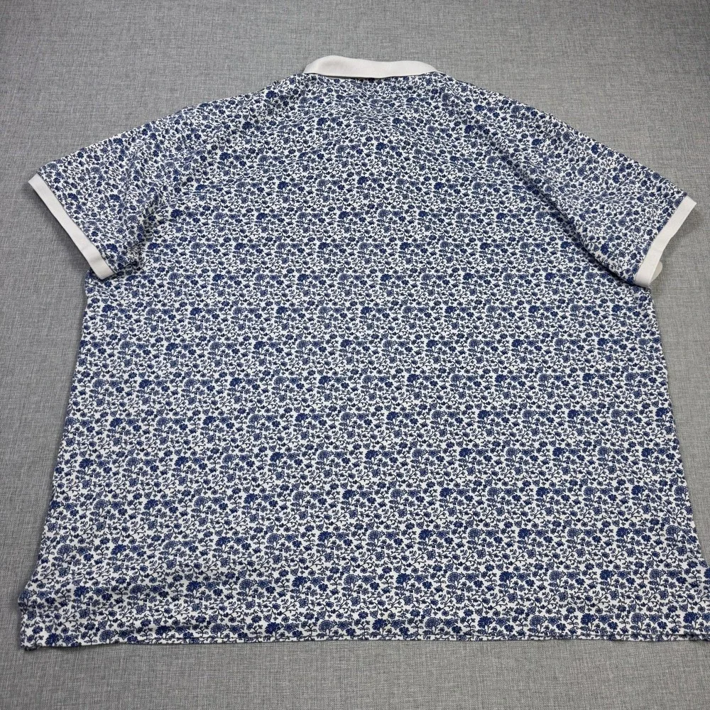 Polo Ralph Lauren Floral Polo Shirt Mens 2XL Blue 100% Cotton Embroidered Pony